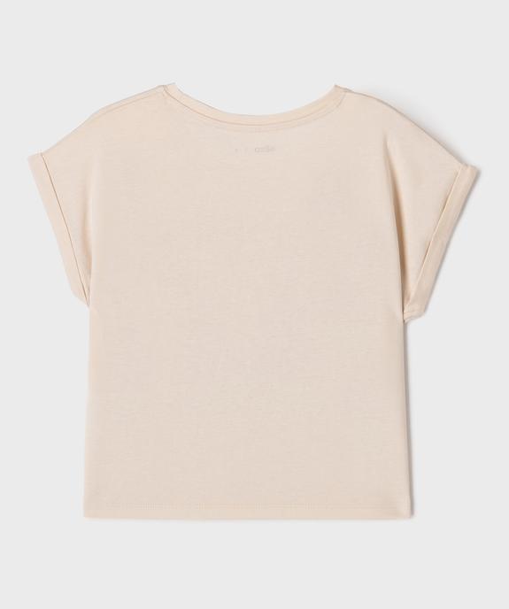 Tee-shirt manches courtes coupe loose fille vue3 - GEMO (ENFANT) - GEMO