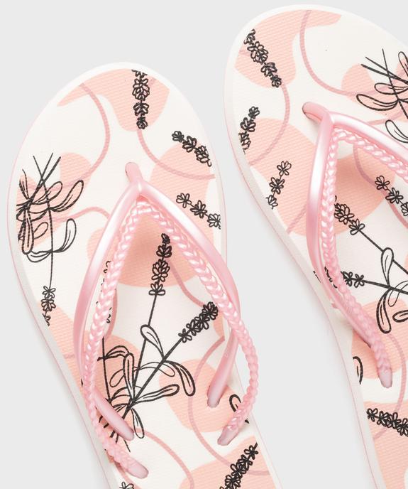Tongs à double bride fantaisie et semelle imprimée femme vue3 - GEMO (PLAGE) - GEMO