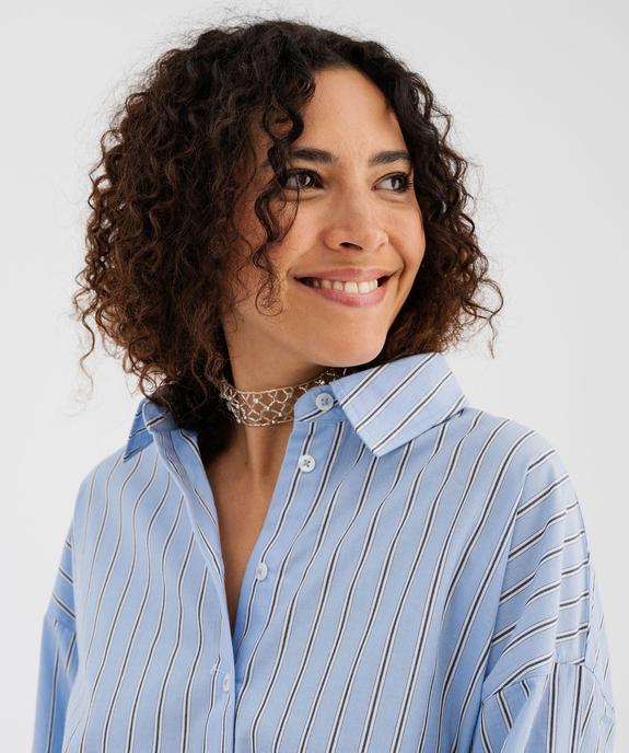Chemise rayée coupe oversize en coton femme vue2 - GEMO(FEMME PAP) - GEMO