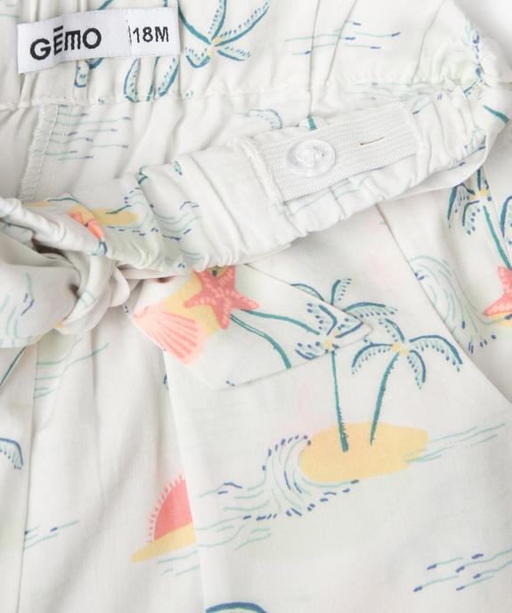 Short à pans en viscose imprimé bébé fille vue2 - GEMO 4G BEBE - GEMO