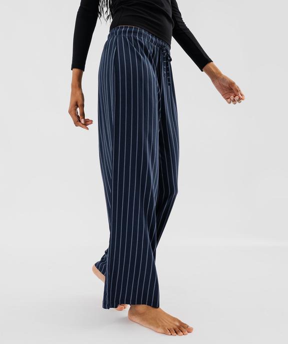 Bas de pyjama large imprimé en viscose femme vue1 - GEMO 4G FEMME - GEMO