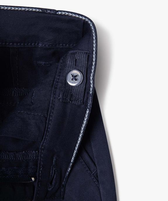 Bermuda garçon en toile avec revers et ceinture tricolore vue3 - GEMO 4G GARCON - GEMO