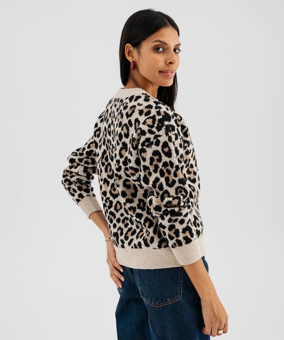 Pull à motif léopard femme vue3 - GEMO(FEMME PAP) - GEMO