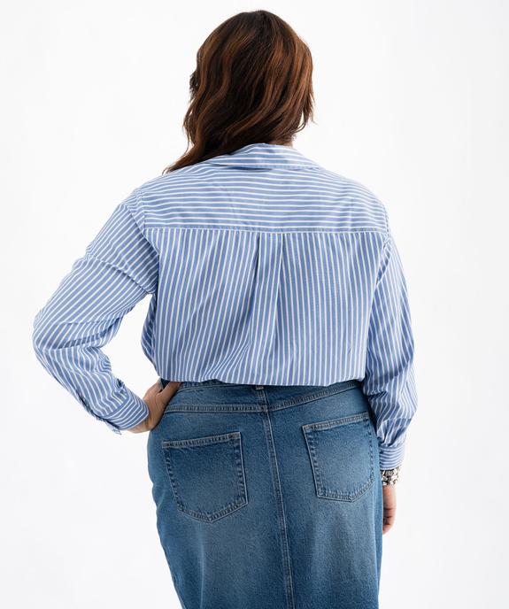 Chemise longue manches longues à rayures femme grande taille vue3 - GEMO (G TAILLE) - GEMO