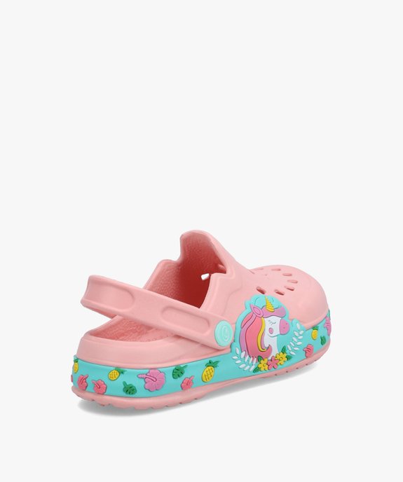 Sabots souples fille perforés décor licorne vue4 - GEMO (ENFANT) - GEMO