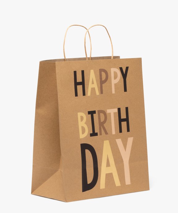 Sac cadeau d'anniversaire en papier recyclé imprimé vue1 - GEMO (ACCESS) - GEMO