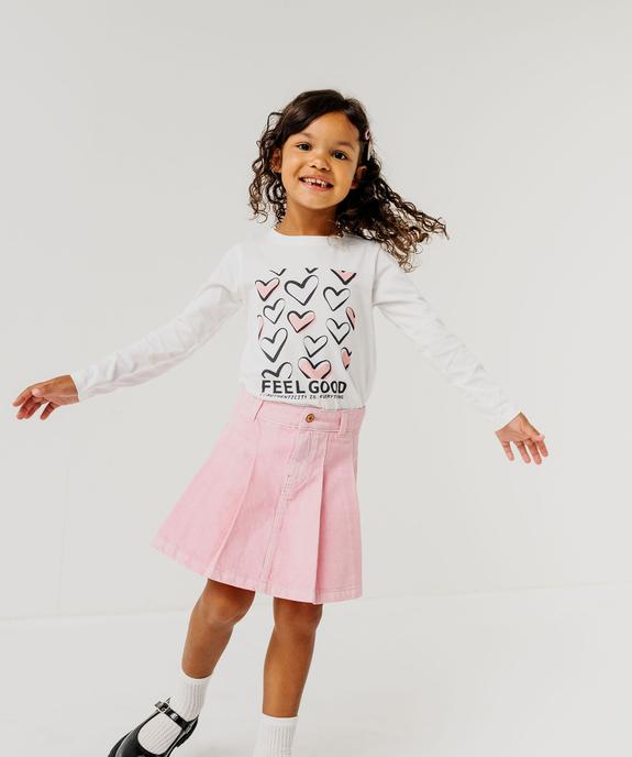Tee-shirt à manches longues avec motifs girly fille vue5 - GEMO (ENFANT) - GEMO