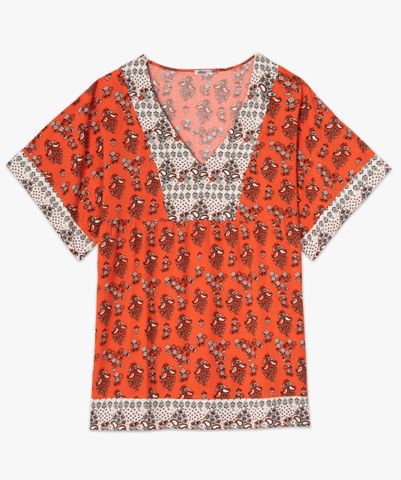 Tunique de plage femme imprimée avec manches kimono vue4 - GEMO (PLAGE) - GEMO
