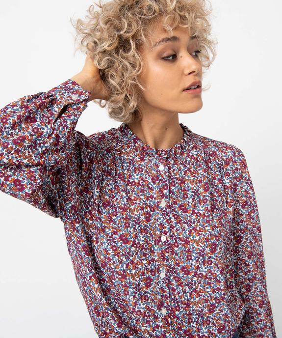 Chemise femme à motifs fleuris et col froncé vue5 - GEMO(FEMME PAP) - GEMO