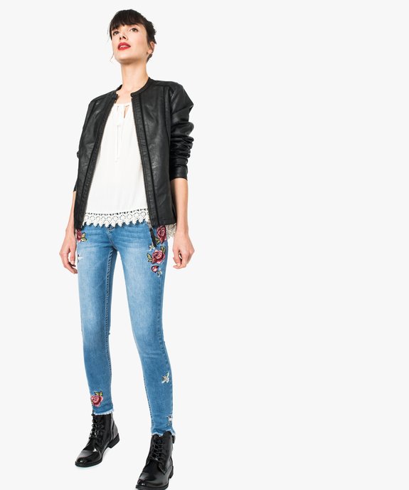 Veste femme imitation cuir avec finitions ajourées vue5 - GEMO(FEMME PAP) - GEMO