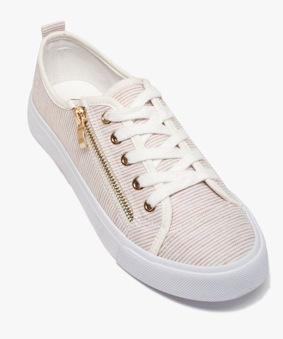 Tennis femme en toile avec double fermeture lacets et zip vue5 - GEMO (SPORTSWR) - GEMO