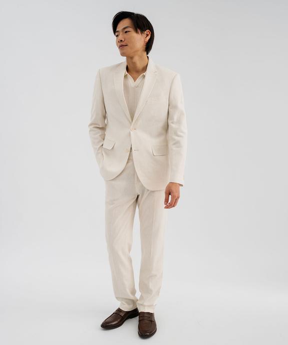 Veste de costume slim fit en viscose et lin homme vue3 - GEMO 4G HOMME - GEMO