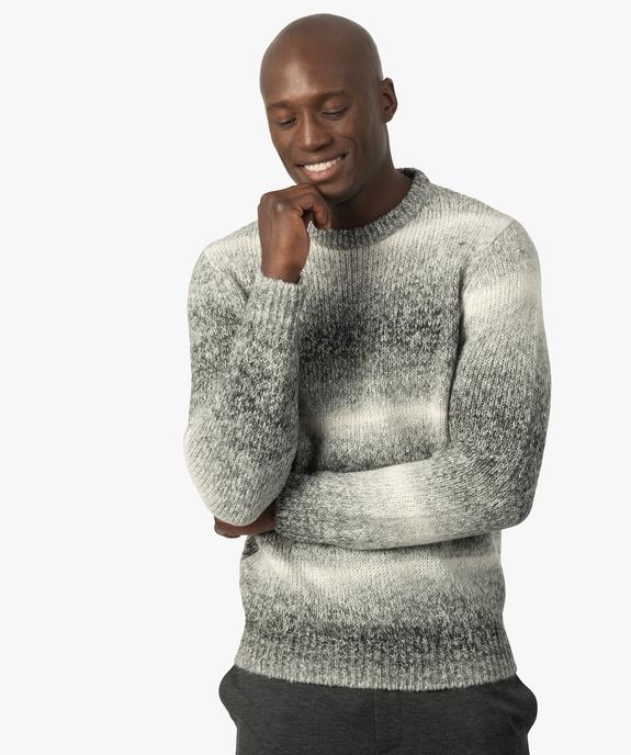 Pull homme avec col rond en maille chinée vue1 - GEMO (HOMME) - GEMO