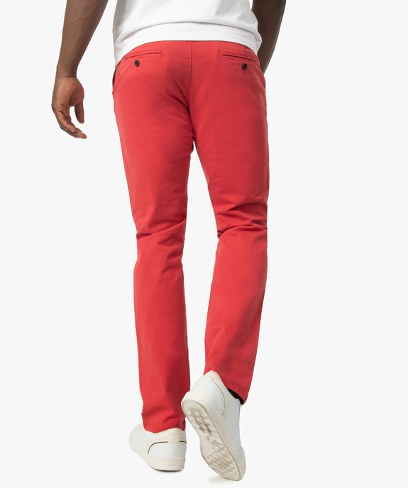Pantalon chino en coton stretch coupe Slim homme vue3 - GEMO 4G HOMME - GEMO