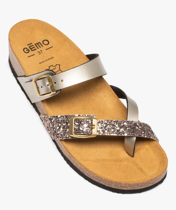 Mules femme avec brides scintillantes et pailletées vue5 - GEMO (CASUAL) - GEMO