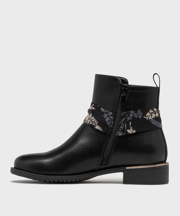 Boots zippées à bride foulard femme vue3 - EMILIA ROSA - GEMO