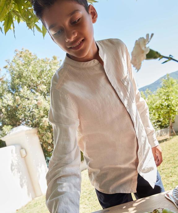 Chemise garçon unie à manches longues et col mao vue4 - GEMO (JUNIOR) - GEMO