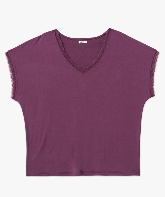Tee-shirt à manches courtes à col V femme grande taille vue4 - GEMO 4G GT - GEMO