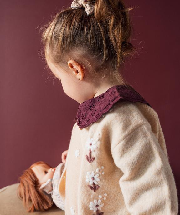 Gilet col rond à motifs fleuris bébé fille vue4 - GEMO 4G BEBE - GEMO