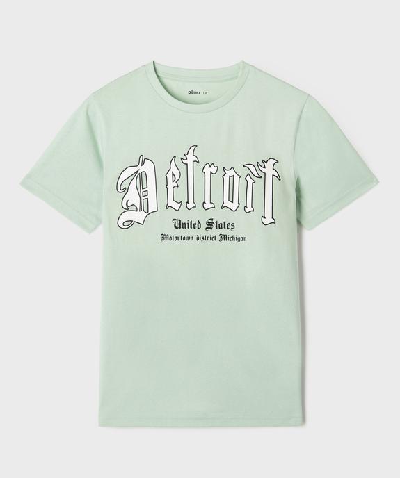 Tee-shirt manches courtes inscription garçon vue1 - GEMO (JUNIOR) - GEMO