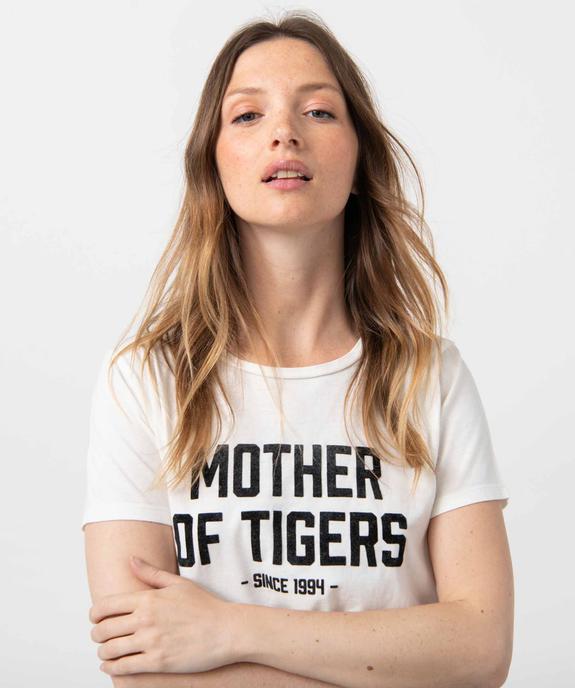 Tee-shirt femme à manches courtes avec inscription vue2 - GEMO 4G FEMME - GEMO