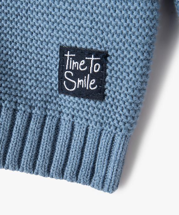 Gilet bébé garçon zippé en maille fantaisie vue3 - GEMO(BEBE DEBT) - GEMO