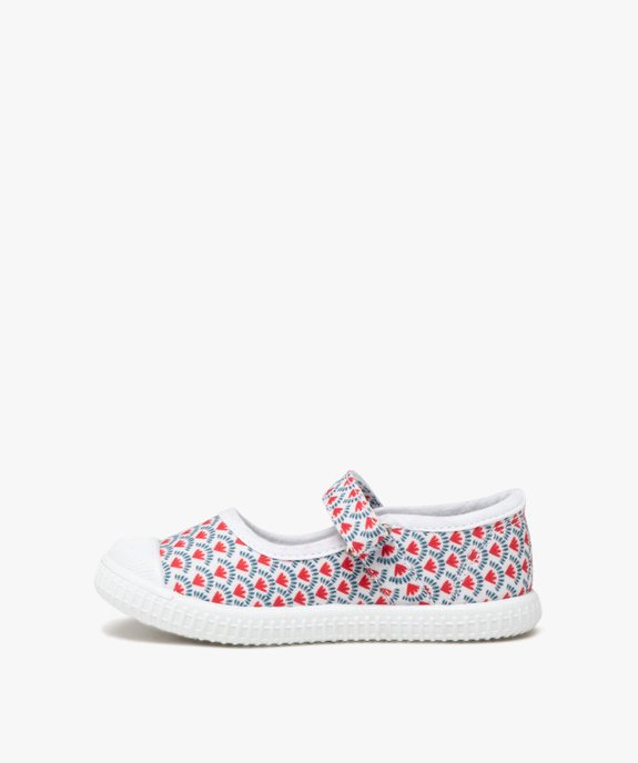 Ballerines fille en toile imprimée et à scratch vue4 - GEMO (ENFANT) - GEMO