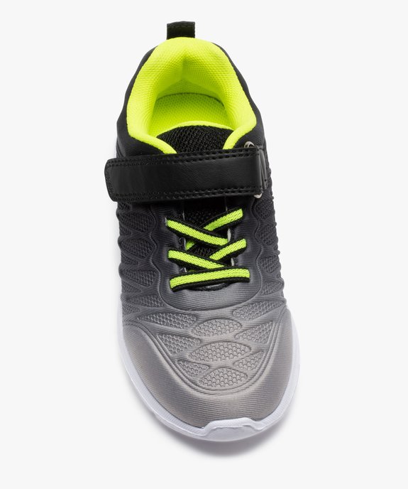 Baskets garçon running en textile avec détails fluo vue5 - GEMO (ENFANT) - GEMO
