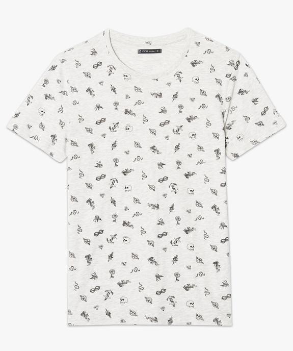 Tee-shirt imprimé à manches courtes vue4 - GEMO (HOMME) - GEMO