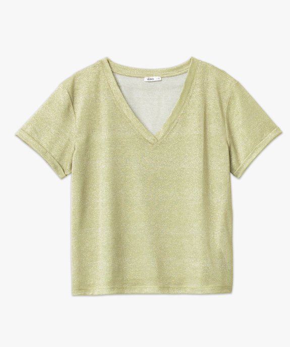 Tee-shirt à manches courtes en maille pailletée femme vue4 - GEMO(FEMME PAP) - GEMO