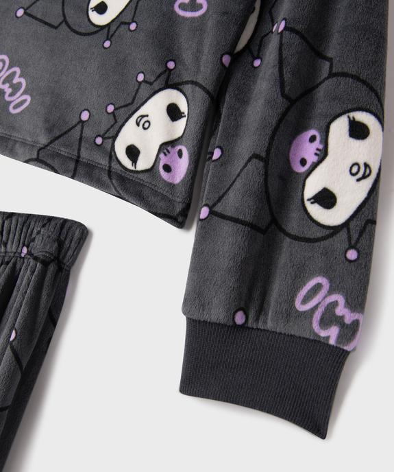 Pyjama en velours duveteux imprimé Kuromi fille - Hello Kitty vue2 - HELLO KITTY - GEMO