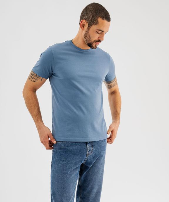 Tee-shirt manches courtes col rond en coton homme vue2 - GEMO 4G HOMME - GEMO