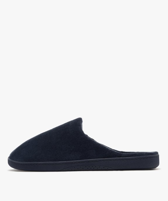 Chaussons homme mules en velours ras - Isotoner vue3 - ISOTONER - GEMO