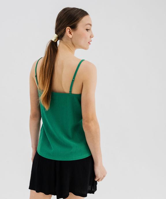 Débardeur à fines bretelles en maille texturée et dentelle femme vue3 - GEMO(FEMME PAP) - GEMO