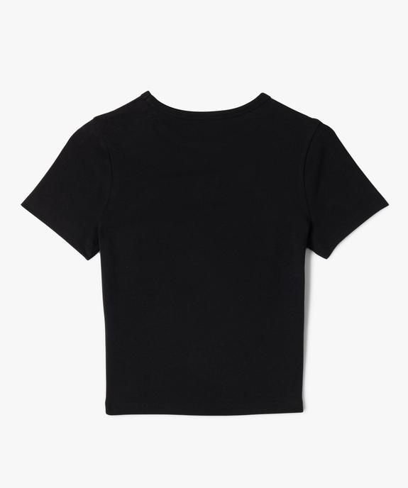Tee-shirt court à manches courtes avec motif ajouré fille vue7 - GEMO 4G FILLE - GEMO
