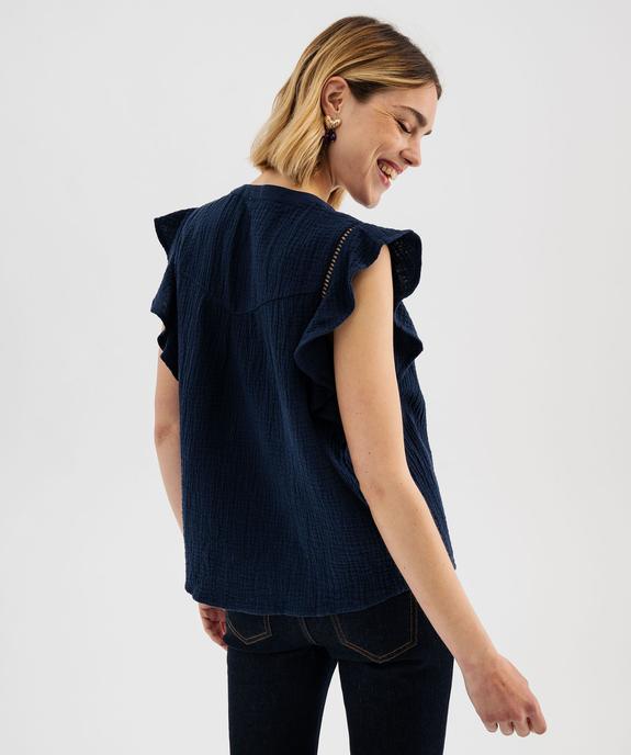 Blouse manches courtes en gaze de coton femme vue3 - GEMO(FEMME PAP) - GEMO