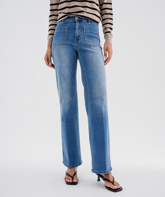 Jean flare en matière extensible femme vue1 - GEMO 4G FEMME - GEMO