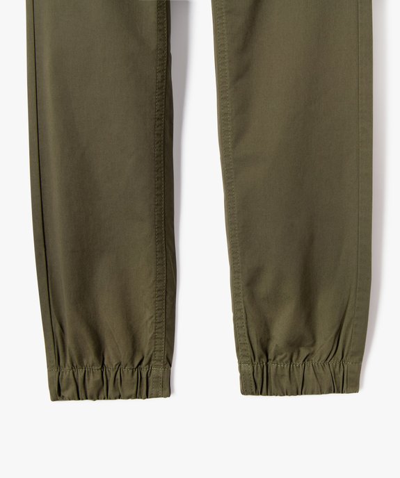 Pantalon jogger en toile de coton coupe slim  garçon vue3 - GEMO (JUNIOR) - GEMO