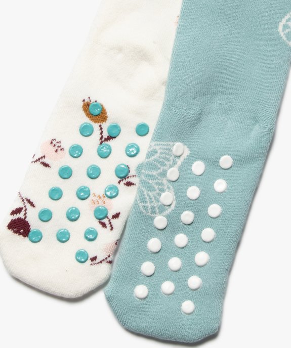 Chaussettes d’intérieur antidérapantes à motifs fleuris fille (lot de 2) vue2 - GEMO 4G FILLE - GEMO