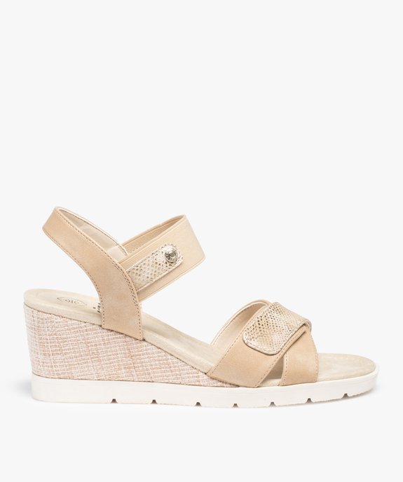 Sandales femme compensées à bride élastique vue1 - GEMO(URBAIN) - GEMO