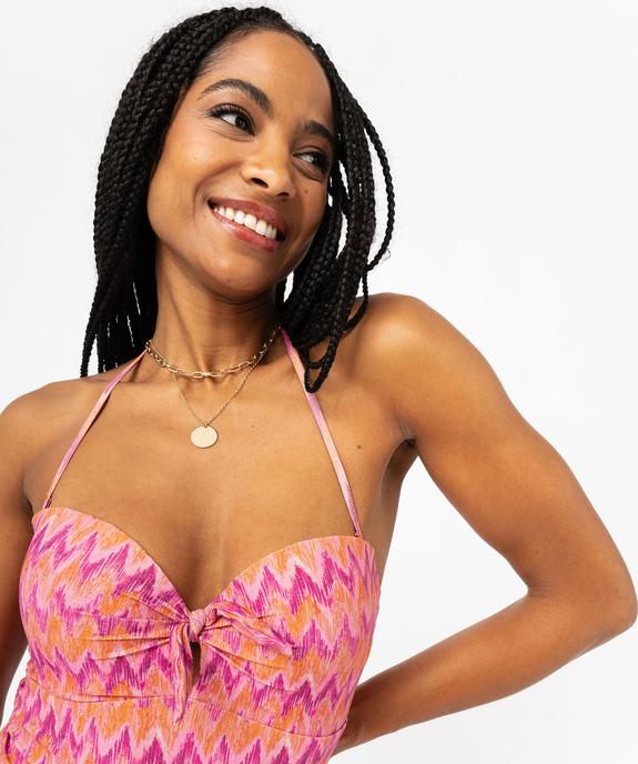Maillot de bain une pièce pailleté forme bustier femme vue2 - GEMO 4G FEMME - GEMO