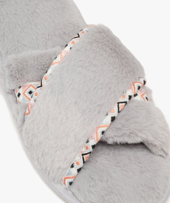 Chaussons femme mules douces à brides croisées  vue6 - GEMO 4G FEMME - GEMO