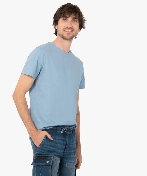 Tee-shirt à manches courtes et col rond homme vue1 - GEMO 4G HOMME - GEMO