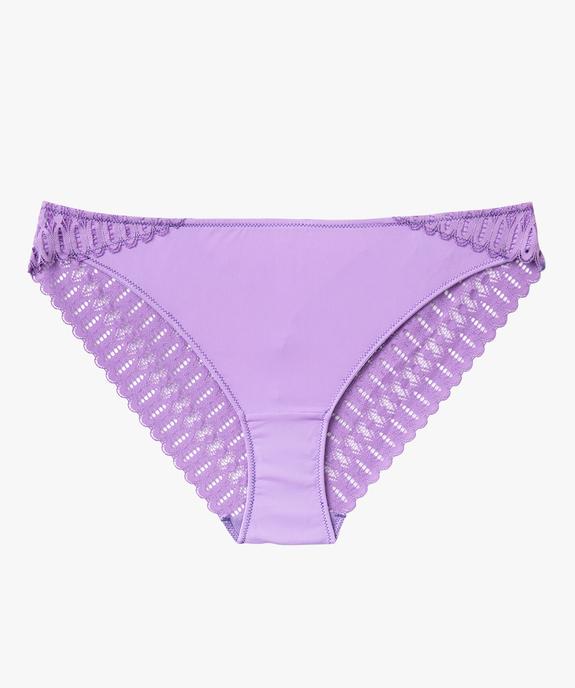 Culotte en dentelle et microfibre femme vue4 - GEMO 4G FEMME - GEMO