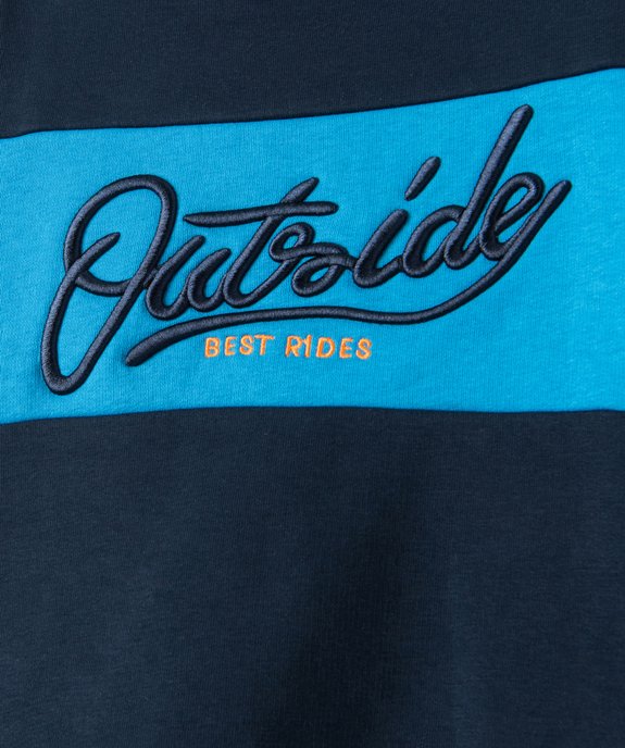 Sweat garçon avec inscription brodée en relief et col châle vue3 - GEMO (ENFANT) - GEMO