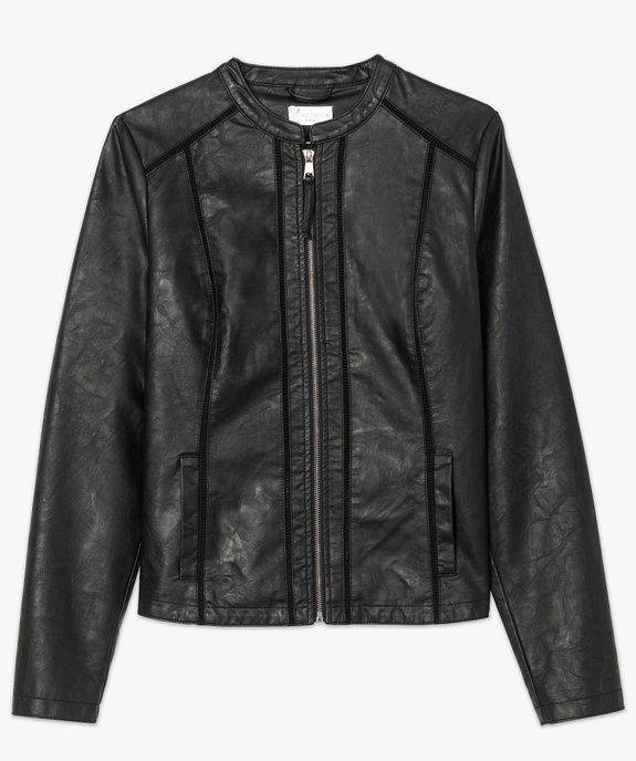 Veste femme imitation cuir avec finitions ajourées vue4 - GEMO(FEMME PAP) - GEMO