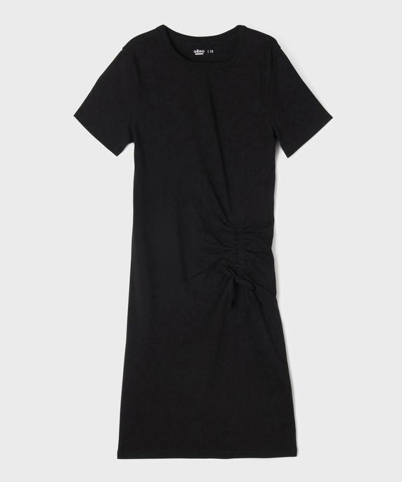 Robe tee-shirt en maille à taille froncée fille vue1 - GEMO 4G FILLE - GEMO