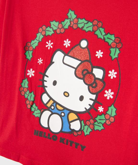 Tee-shirt manches courtes spécial Noël motif chaton fille - Hello Kitty vue2 - HELLO KITTY - GEMO