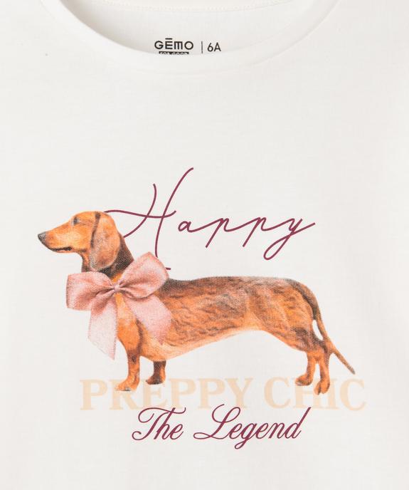 Tee-shirt manches longues avec inscription fantaisie fille vue2 - GEMO 4G FILLE - GEMO