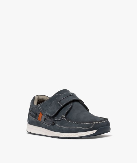 Chaussures bateau homme confort dessus en cuir uni et à scratch vue8 - G'FLEX GEMO FOR GOOD - GEMO